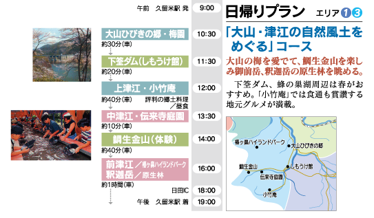 「大山・津江の自然風土をめぐる」コース